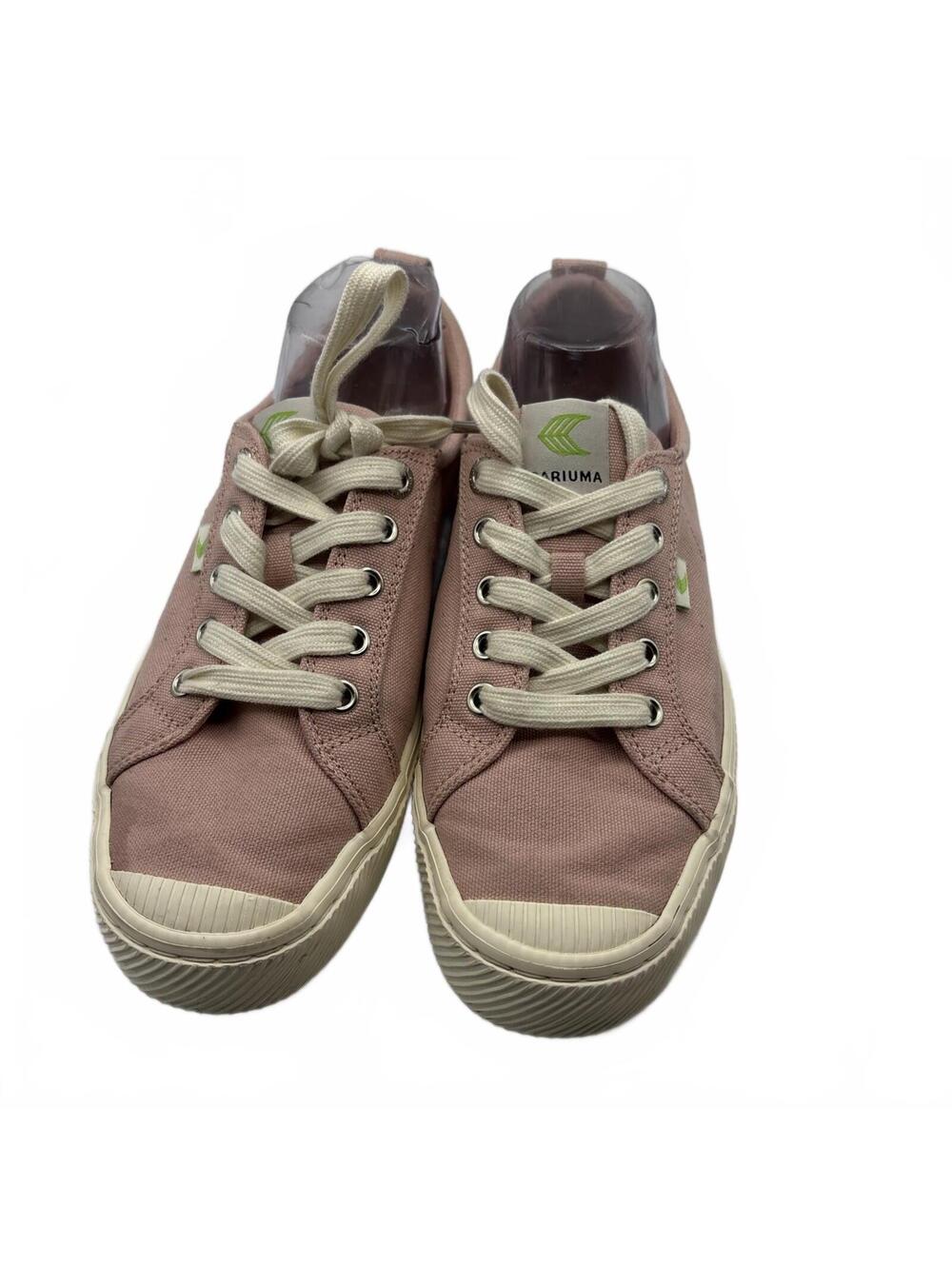 Cariuma Shoes Womens 8.5 Mens 7 Casual Low Sneakers JS-1022 Pink Canvas Unisex - Picture 2 of 13